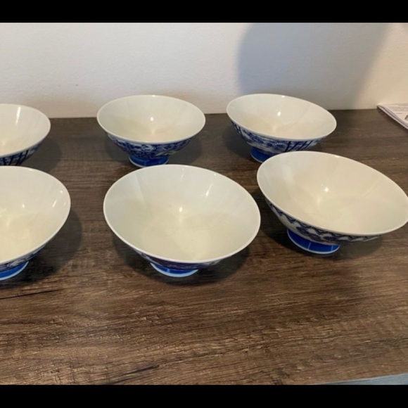 Blue & White Japanese Rice Cups - Picture 7 of 10